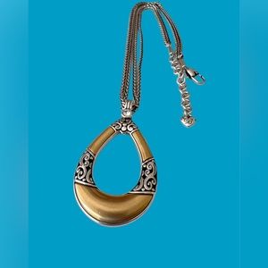 Brighton Reversible Two-tone Necklace. Double Chain